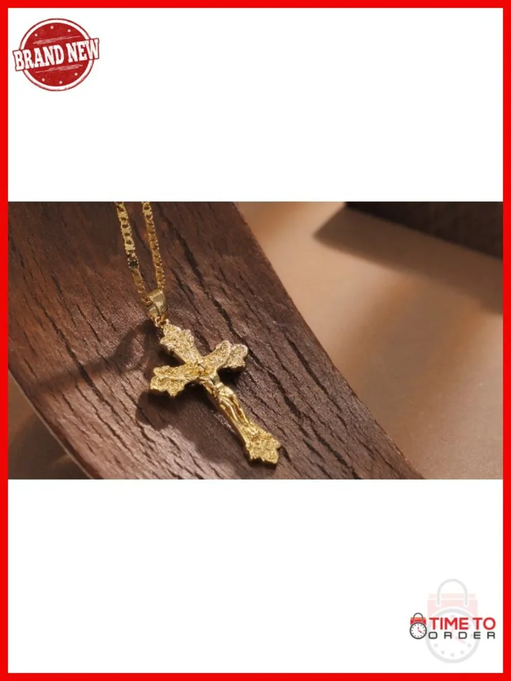 Gold Cross Necklace Crucifix Pendant Religious Jewelry for Women Men